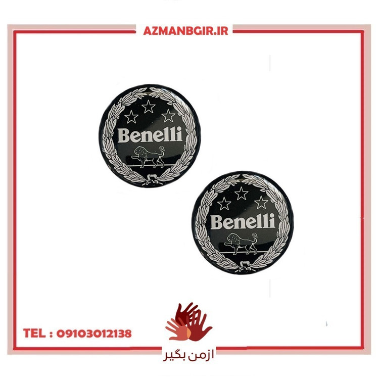 آرم و برچسب روی بدنه موتور سیکلت وارون مدل M-10-BNLI-BLK مناسب برای بنلی بسته 2 عددی