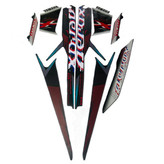 ست برچسب بدنه و رکاب موتور سیکلت وارون مدل B-9-GRY-RD مناسب برای یاماها آیروکس بسته 9 عددی