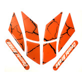 ست برچسب گلگیر جلو موتور سیکلت وارون مدل W-11-ORG-BLK مناسب برای هوندا کلیک بسته 8 عددی