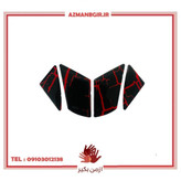 پد برچسب گلگیر جلو موتور سیکلت وارون مدل L-56-BLK-RD مناسب برای تی وی اس ویگو