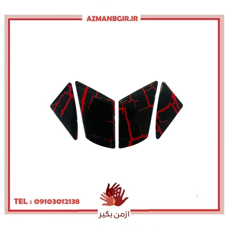 پد برچسب گلگیر جلو موتور سیکلت وارون مدل L-56-BLK-RD مناسب برای تی وی اس ویگو