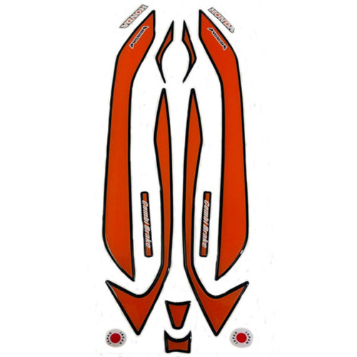 پد برچسب دستگیره عقب و بدنه موتور سیکلت وارون مدل ORG-BLK مناسب برای هوندا کلیک 150