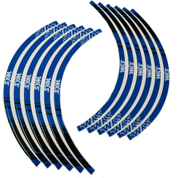 پد برچسب دور رینگ موتور سیکلت وارون مدل W-15-BLU مناسب برای اس وای ام SYM بسته 12 عددی