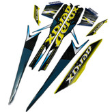 ست برچسب بدنه و رکاب موتور سیکلت وارون مدل B-16-YLW-BLU مناسب برای یاماها آیروکس بسته 9 عددی