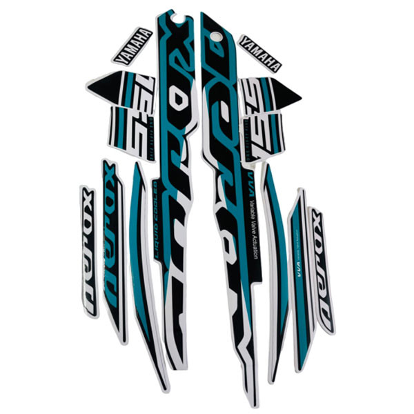 ست برچسب بدنه و رکاب موتور سیکلت وارون مدل B-8-2023FIROZI مناسب برای یاماها آیروکس بسته 14 عددی