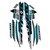 ست برچسب بدنه و رکاب موتور سیکلت وارون مدل B-8-2023FIROZI مناسب برای یاماها آیروکس بسته 14 عددی