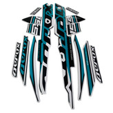 ست برچسب بدنه و رکاب موتور سیکلت وارون مدل B-8-2023FIROZI مناسب برای یاماها آیروکس بسته 14 عددی