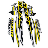 ست برچسب بدنه و رکاب موتور سیکلت وارون مدل B-8-2023YLW مناسب برای یاماها آیروکس بسته 14 عددی