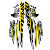 ست برچسب بدنه و رکاب موتور سیکلت وارون مدل B-8-2023YLW مناسب برای یاماها آیروکس بسته 14 عددی