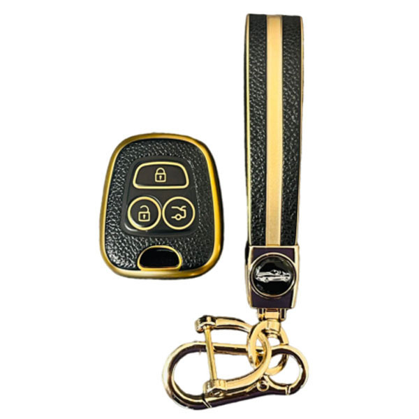 کاور ریموت و جاسوییچی خودرو چیکال مدل چرمی کد P-164-945 مناسب برای دنا بسته 2 عددی