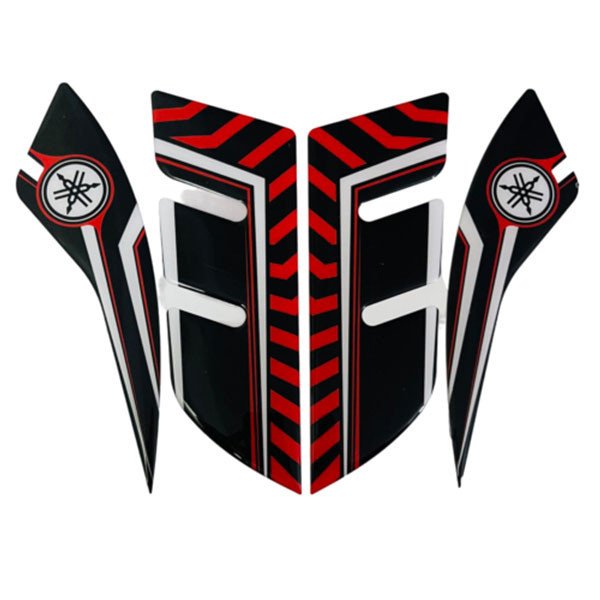 پد برچسب گلگیر جلو موتور سیکلت وارون مدل W-9-BLK-RD مناسب برای یاماها آیروکس بسته 4 عددی