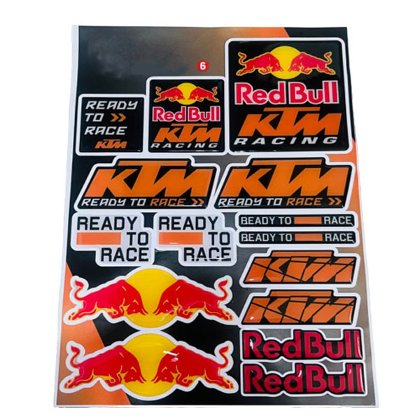 ست برچسب بدنه و باک موتور سیکلت وارون مدل W-3-RDBUL بسته 19 عددی