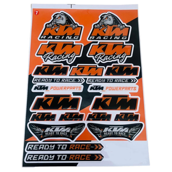 ست برچسب بدنه و باک موتور سیکلت وارون مدل W-3-KTM بسته 19 عددی