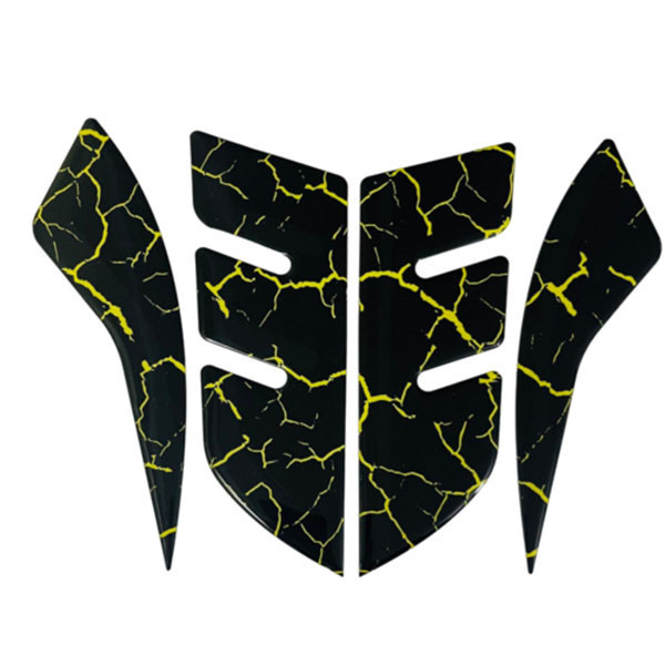 پد برچسب گلگیر جلو موتور سیکلت وارون مدل W-9-BLK-YLW مناسب برای یاماها آیروکس بسته 4 عددی