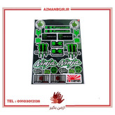 ست برچسب بدنه و باک موتور سیکلت وارون مدل W-3-KAWASA بسته 19 عددی