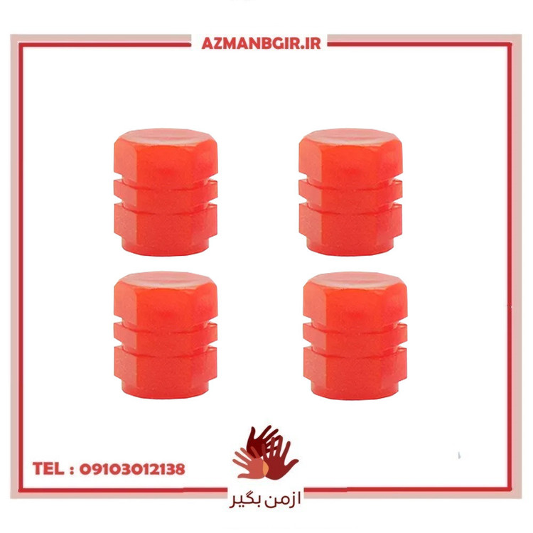 سر والف لاستیک خودرو چیکال مدل شبرنگ کد P-1107-ORG بسته 4 عددی