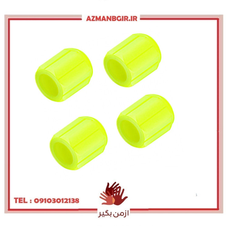 سر والف لاستیک خودرو چیکال مدل شبرنگی کد P-1107-YLW بسته 4 عددی