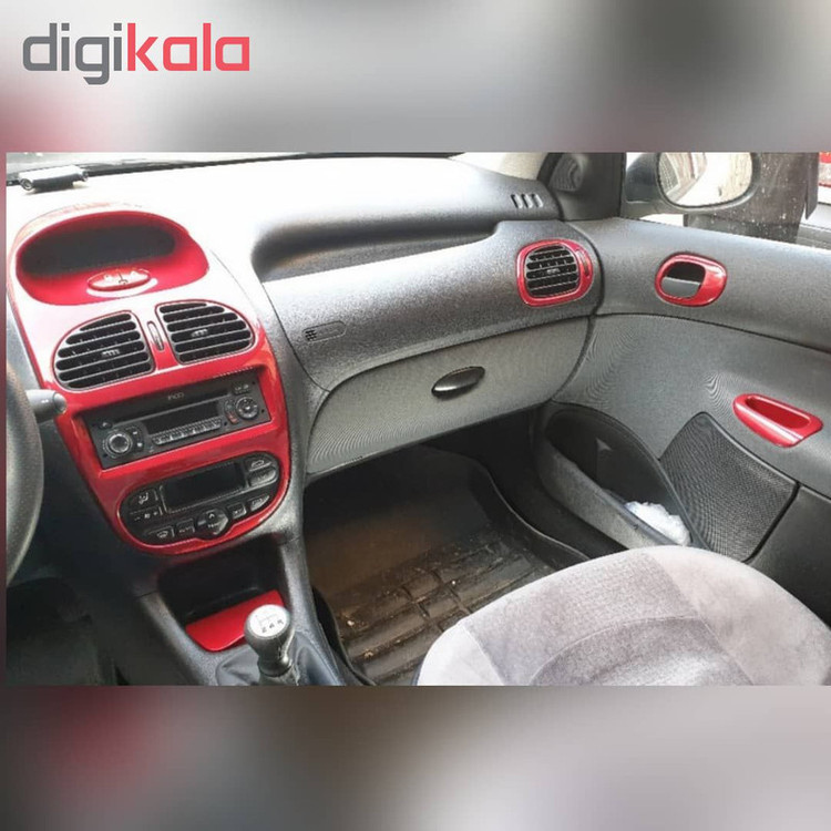 تزئینات پنل ضبط و دستگیره خودرو چیکال مدل RD مناسب برای پژو 206 بسته 12 عددی