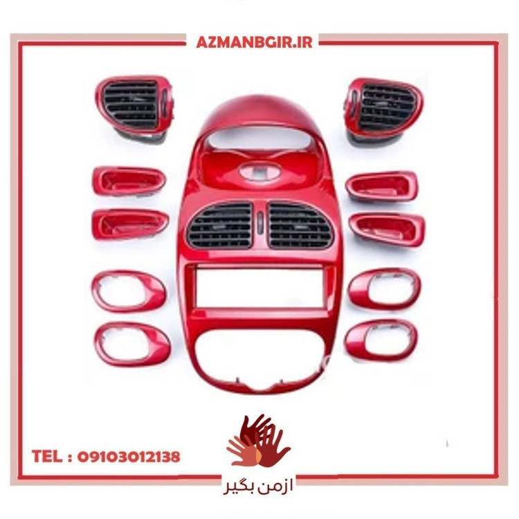 تزئینات پنل ضبط و دستگیره خودرو چیکال مدل RD مناسب برای پژو 206 بسته 12 عددی