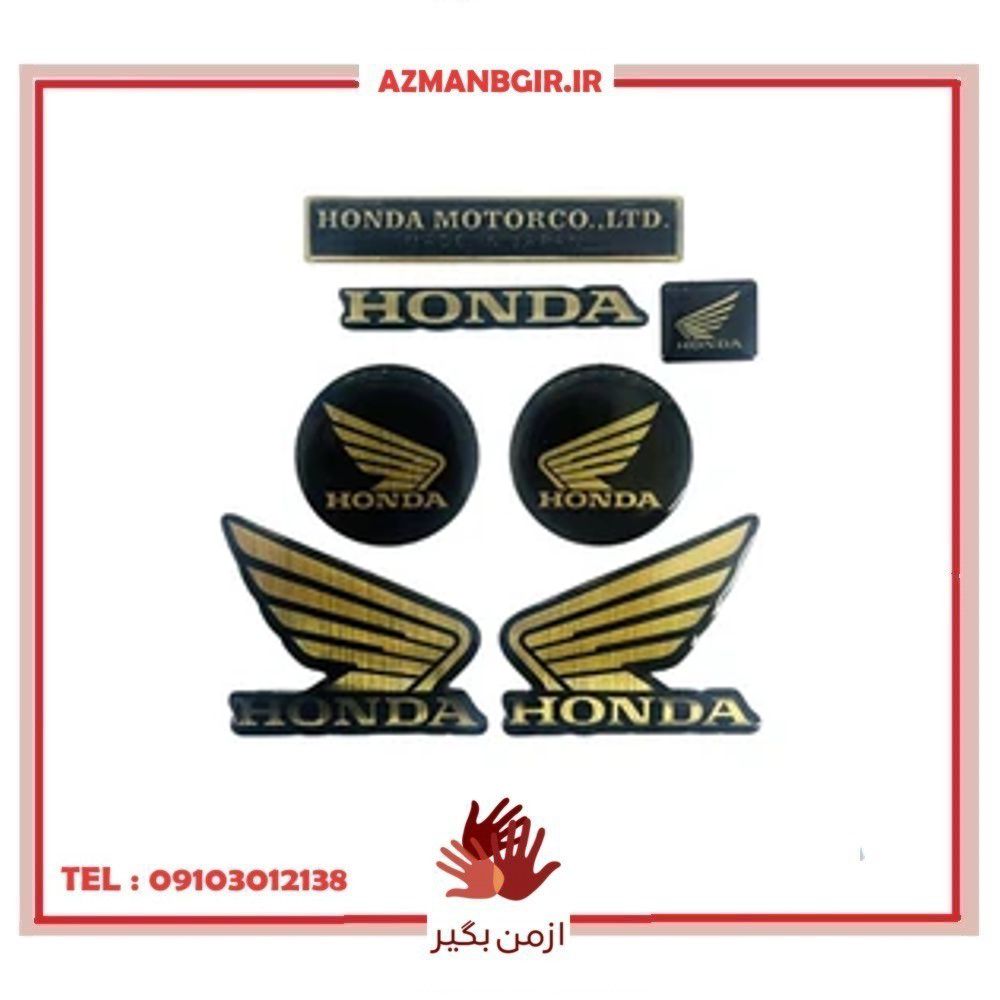 ست برچسب و استیکر موتور سیکلت وارون مدل A-154 مناسب برای هوندا کلیک 150/160 بسته 7 عددی