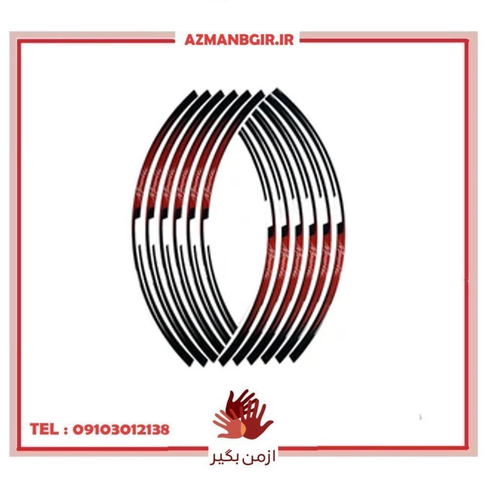برچسب دور رینگ موتور سیکلت وارون مدل W-60-RD مناسب برای مگلی بسته 12 عددی