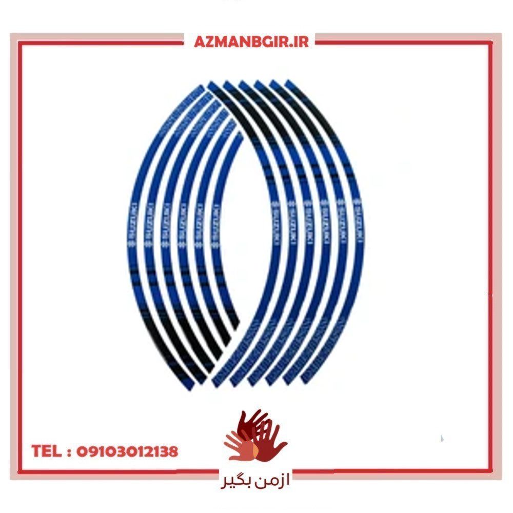 برچسب دور رینگ موتور سیکلت وارون مدل W-71-BLU مناسب برای SUZUKI بسته 12 عددی