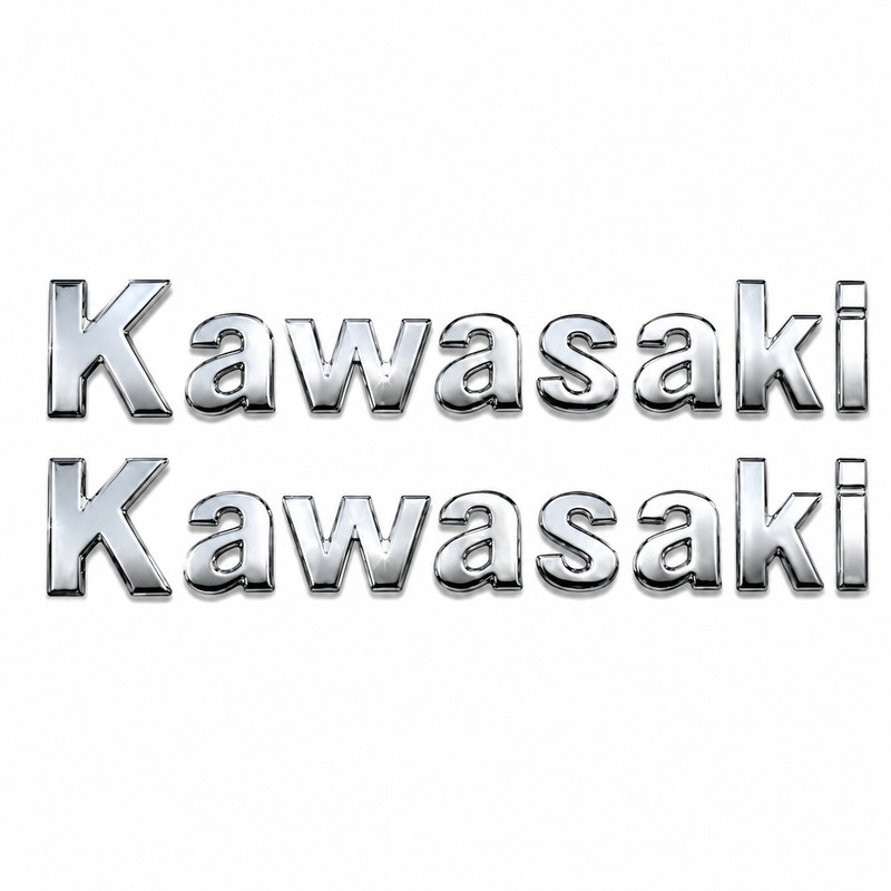 آرم بدنه و باک موتور سیکلت مدل آبکاری طرح KWASAKI کد A-184 بسته 2 عددی