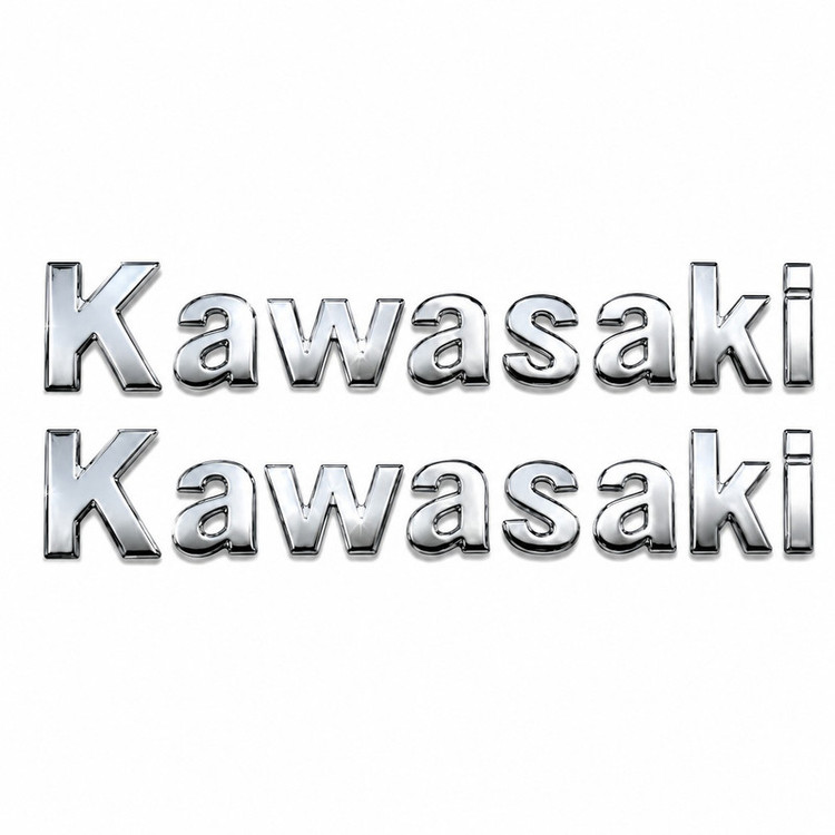 آرم بدنه و باک موتور سیکلت مدل آبکاری طرح KWASAKI کد A-184 بسته 2 عددی