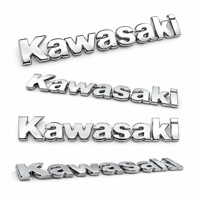 آرم بدنه و باک موتور سیکلت مدل آبکاری طرح KWASAKI کد A-184 بسته 2 عددی