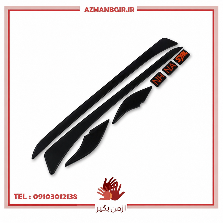 ست برچسب دستگیره عقب موتور سیکلت وارون مدل ژله ای طرح BLK کد W-84 مناسب برای SYM NA/NH بسته 7 عددی