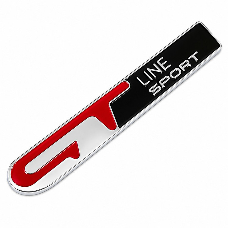 آرم تزئینی بدنه و صندوق عقب خودرو مدل GT-LINE-SPORT طرح BLK-RD کد A-11